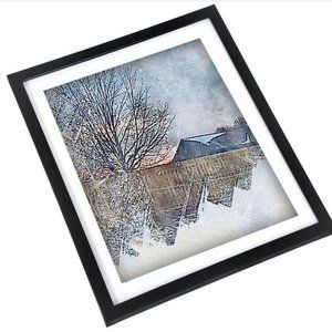 Framed Watercolor landscape  wall‎ art